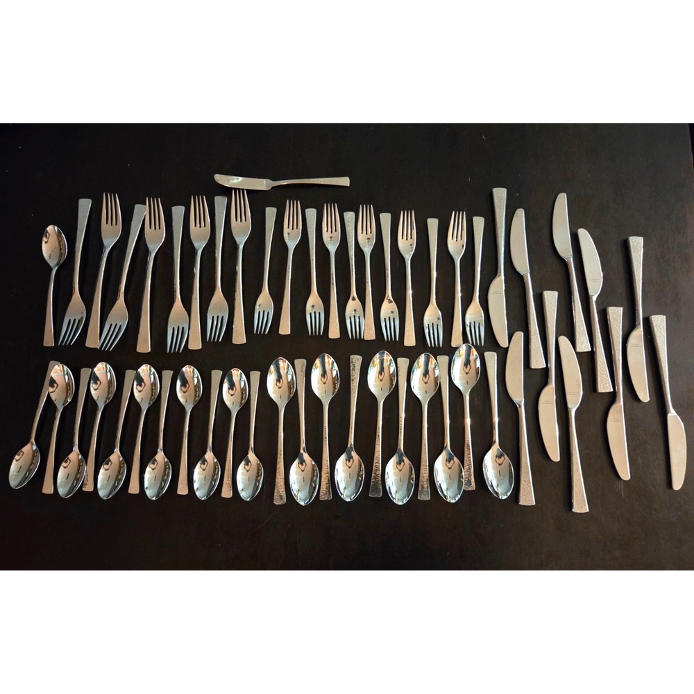 Gorham BISCAYNE 18/10 Stainless Steel 52 Piece Flatware Set Service for 8+